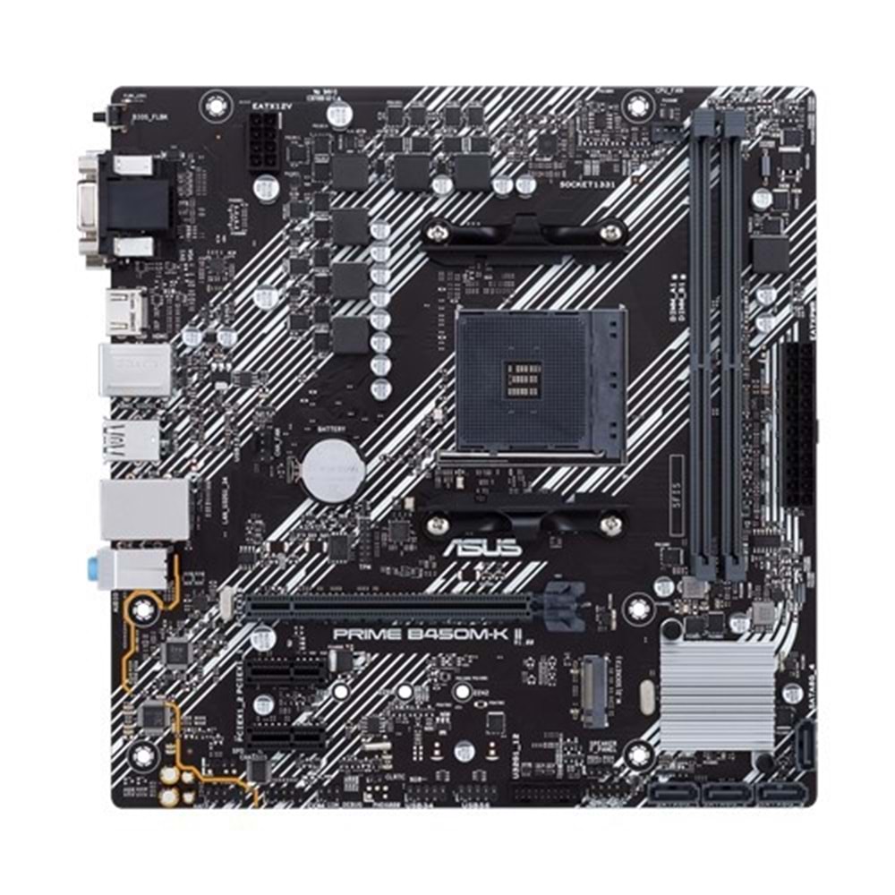 ASUS PRIME B450M-K II DDR4 M2 PCIe NVME DVI PCIe 16X v3.0 AM4 mATX