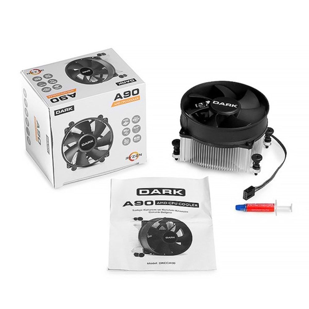 DARK 90mm A90 DKCCA90 Hava Soğutmalı AM4-AM5 İşlemci Fanı
