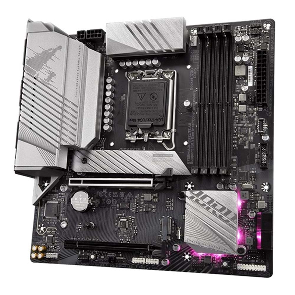 GIGABYTE B760M AORUS ELITE AX WIFI-6E DDR5 HDMI DP PCIe 16X v5.0 1700p mATX