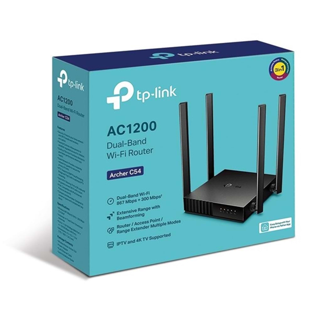 TP-LINK ARCHER C54 AC1200 Dual Band EV Ofis Tipi Router
