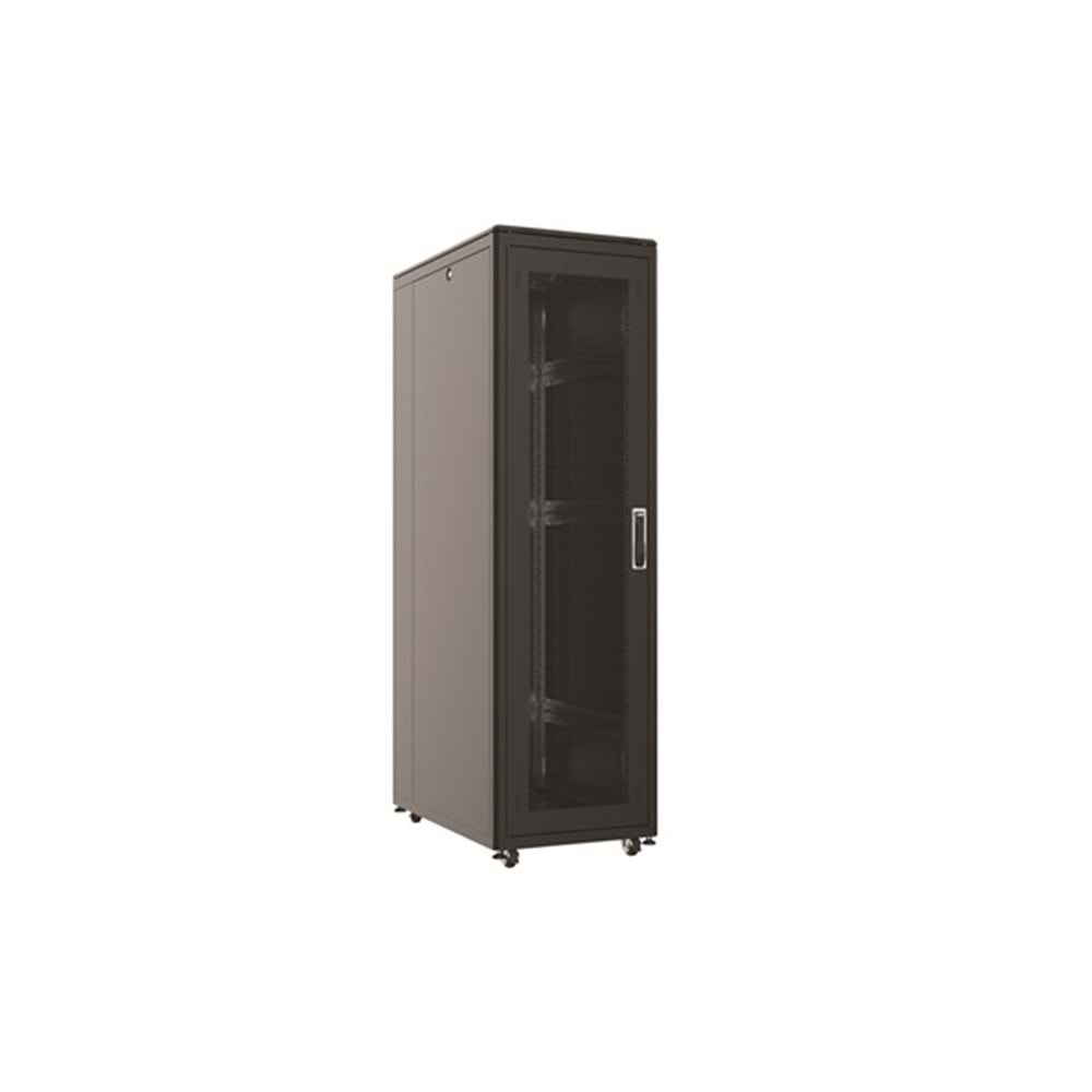 AGER 26U 800x1000mm Dikili Tip Siyah Kabinet Vega AG-VB26U8010S1-BAAA-A-M1 Cam Kapak