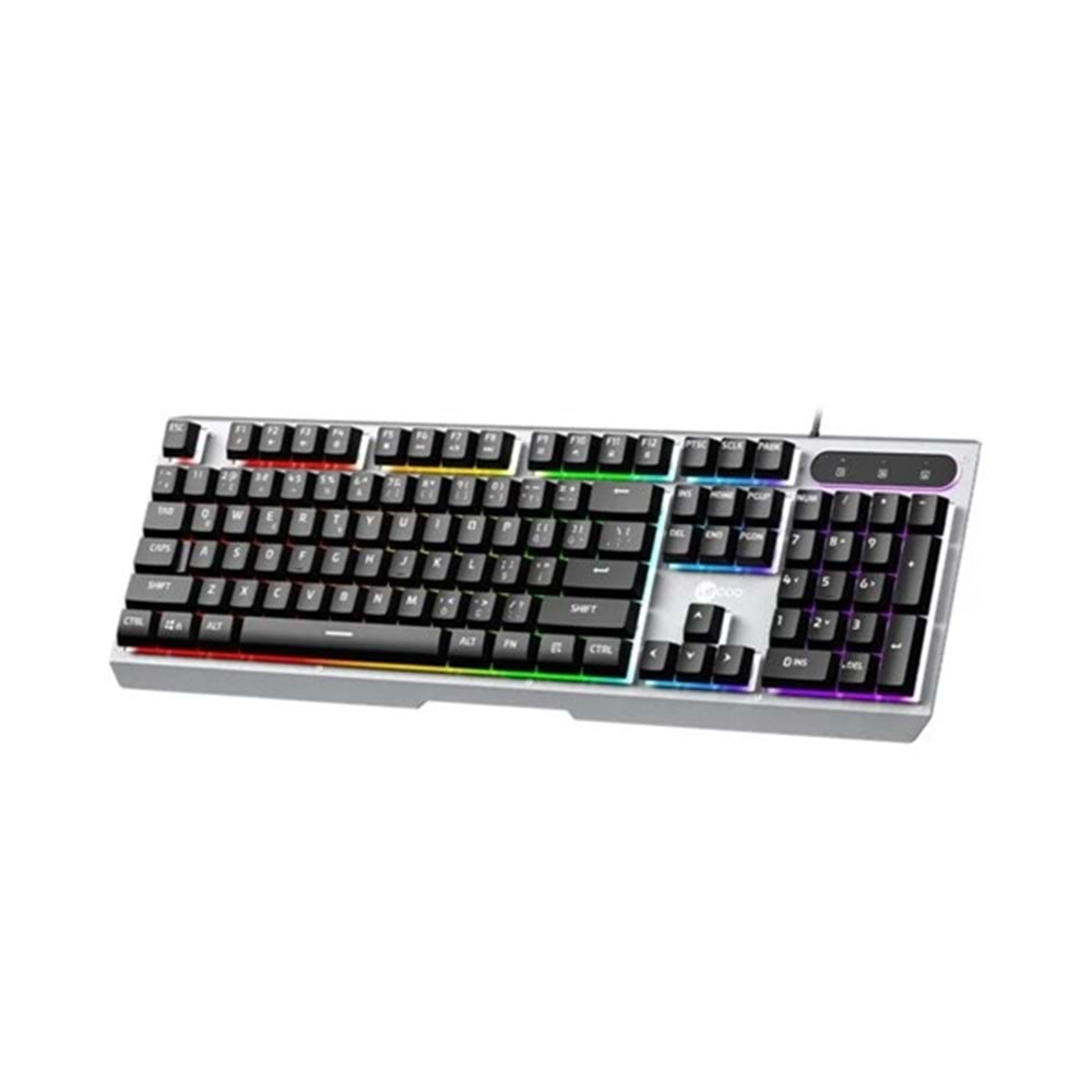 LENOVO LECOO KB121 USB Q Trk Rainbow Aydınlatmalı Mekanik Hisli Metalik Gaming Klavye