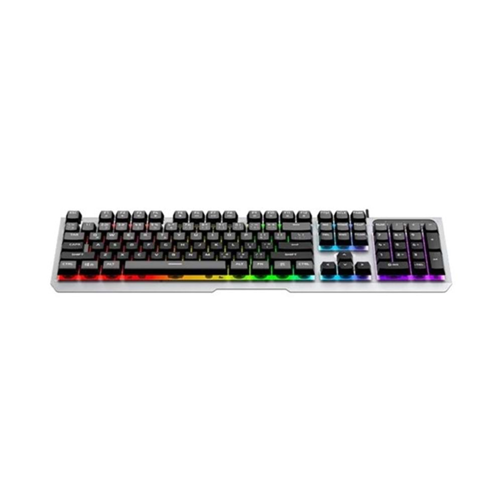 LENOVO LECOO KB121 USB Q Trk Rainbow Aydınlatmalı Mekanik Hisli Metalik Gaming Klavye