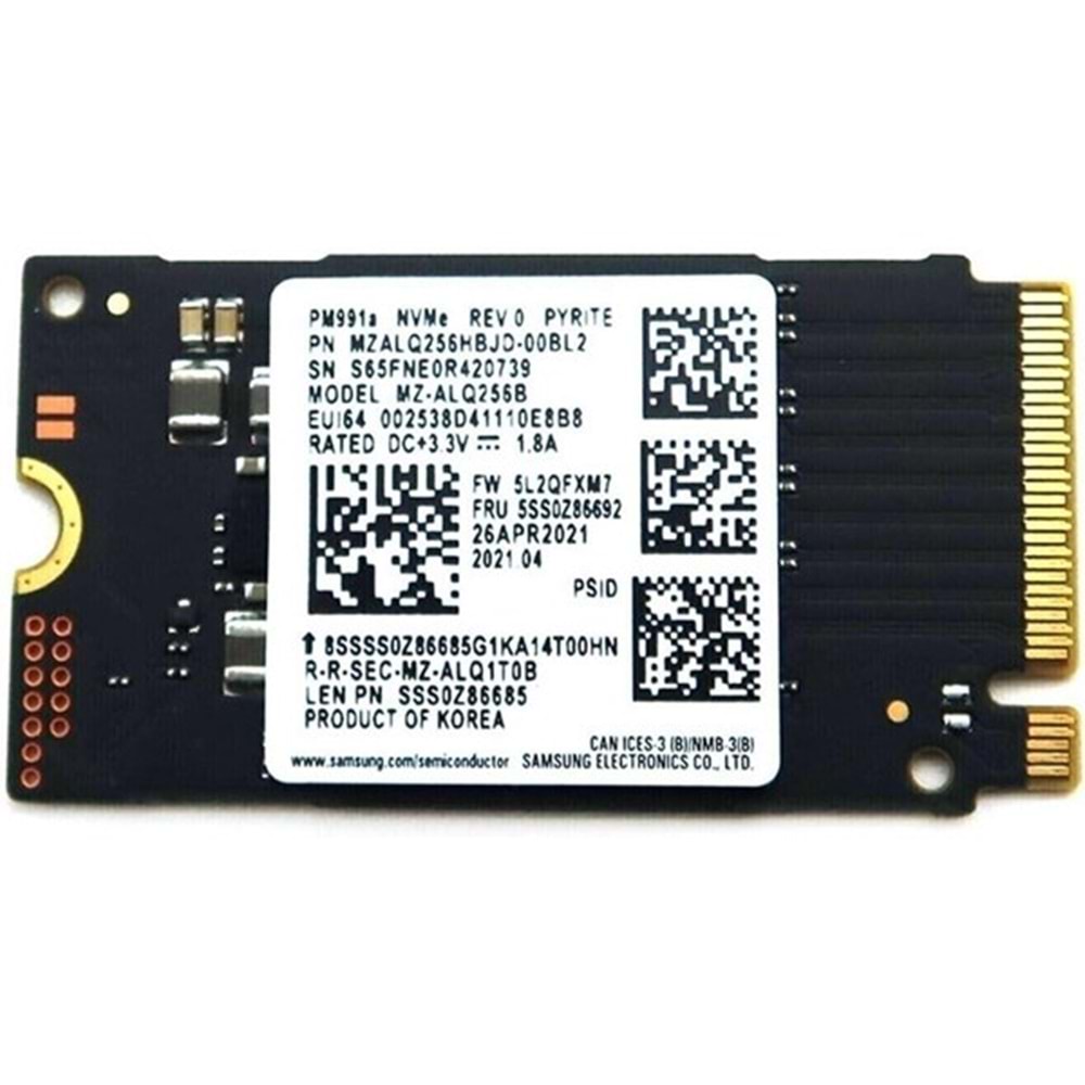 SAMSUNG 512GB MZAL4512HBLU-00BL2 3500- 2500MB/s M2 NVME GEN3 Disk (2242 FORM FACTOR)