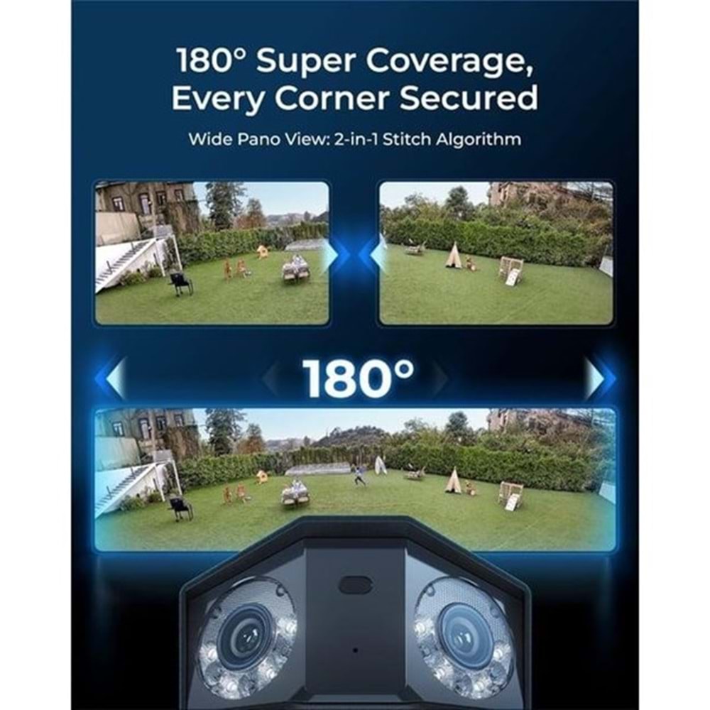 REOLINK 16MP PANORAMİK 2,8mm Duo 3 IP Güvenlik Kamerası PoE IP65, Renkli