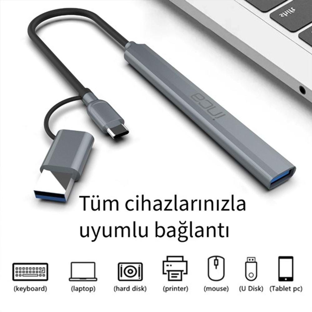 INCA IUTP-06T 5port USB 3.0 TYPEC Çoklayıcı Hub