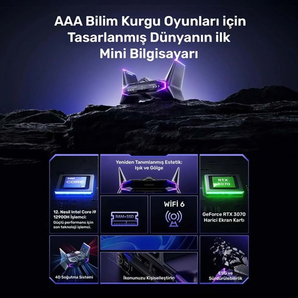 RAXIUS MP M2A İ9 3070-129H001 CORE i9 12900H 16GB RAM 512GB SSD RTX 3070 FDOS MINI PC
