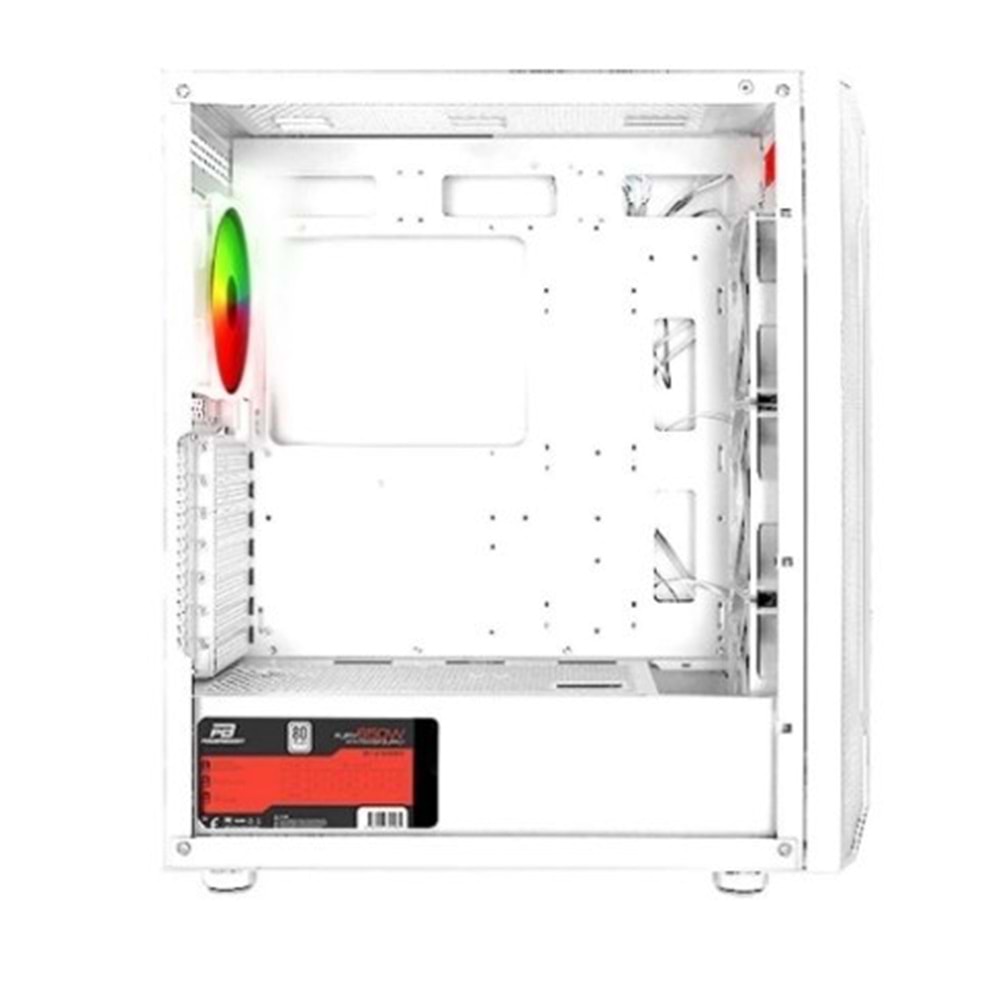 POWERBOOST 650W 80+ PB-P3701BW MESH GAMING ATX Beyaz Oyun Kasası