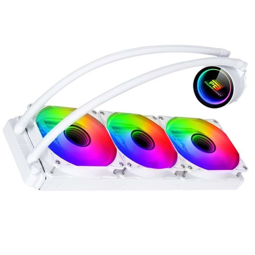 POWERBOOST 360mm DEEP PB-LCS-PI360-W ARGB Sıvı Soğutmalı AM5-1851p İşlemci Fanı Beyaz