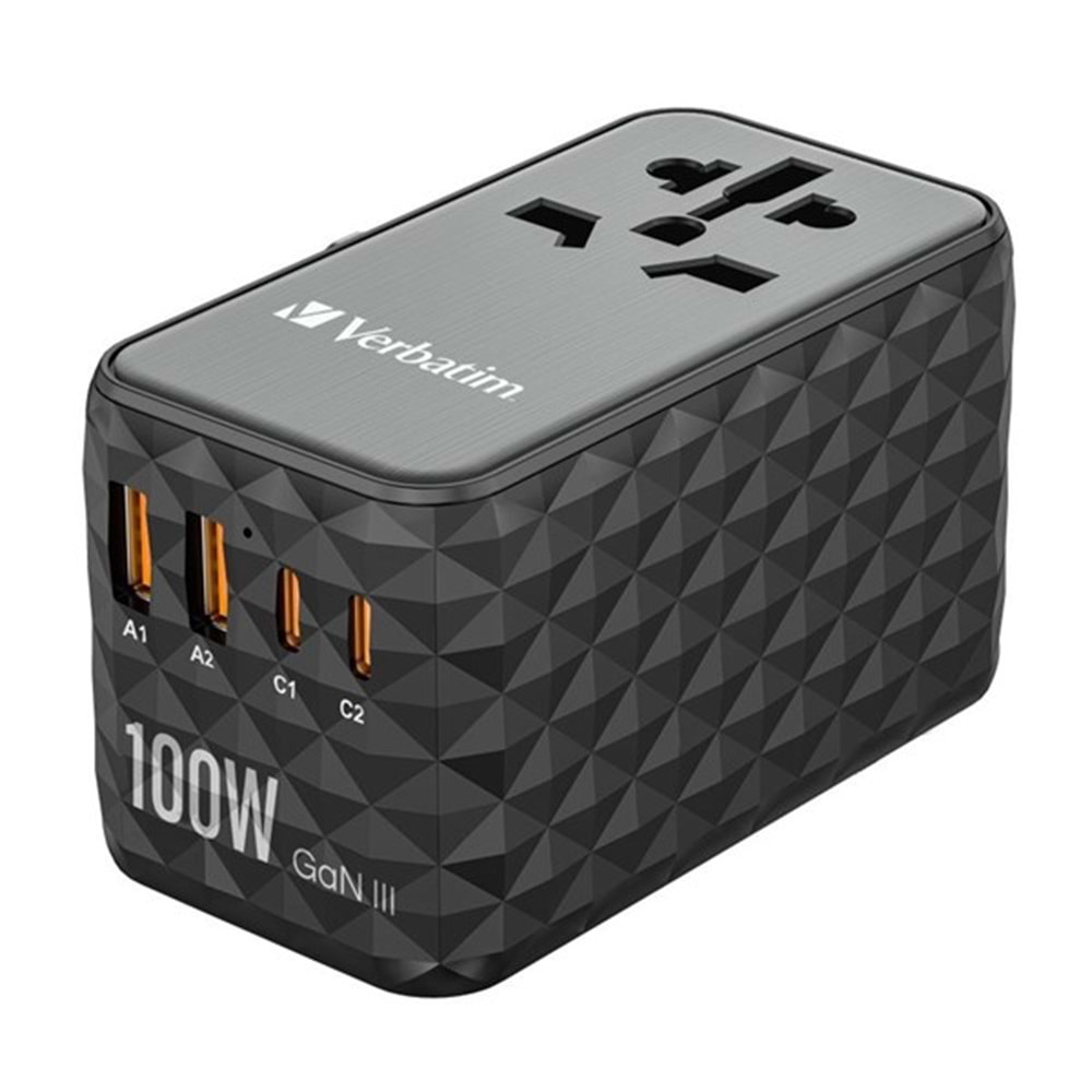 VERBATIM CHR ATA-06 GaN III Evrensel Seyahat Adaptörü 100W