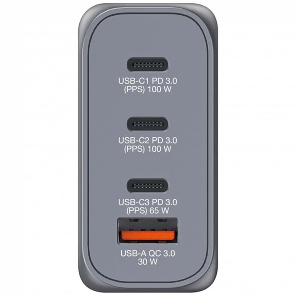 VERBATIM GNC-100 100W 4-Bağlantı Noktalı GaN Duvar Şarj Cihazı