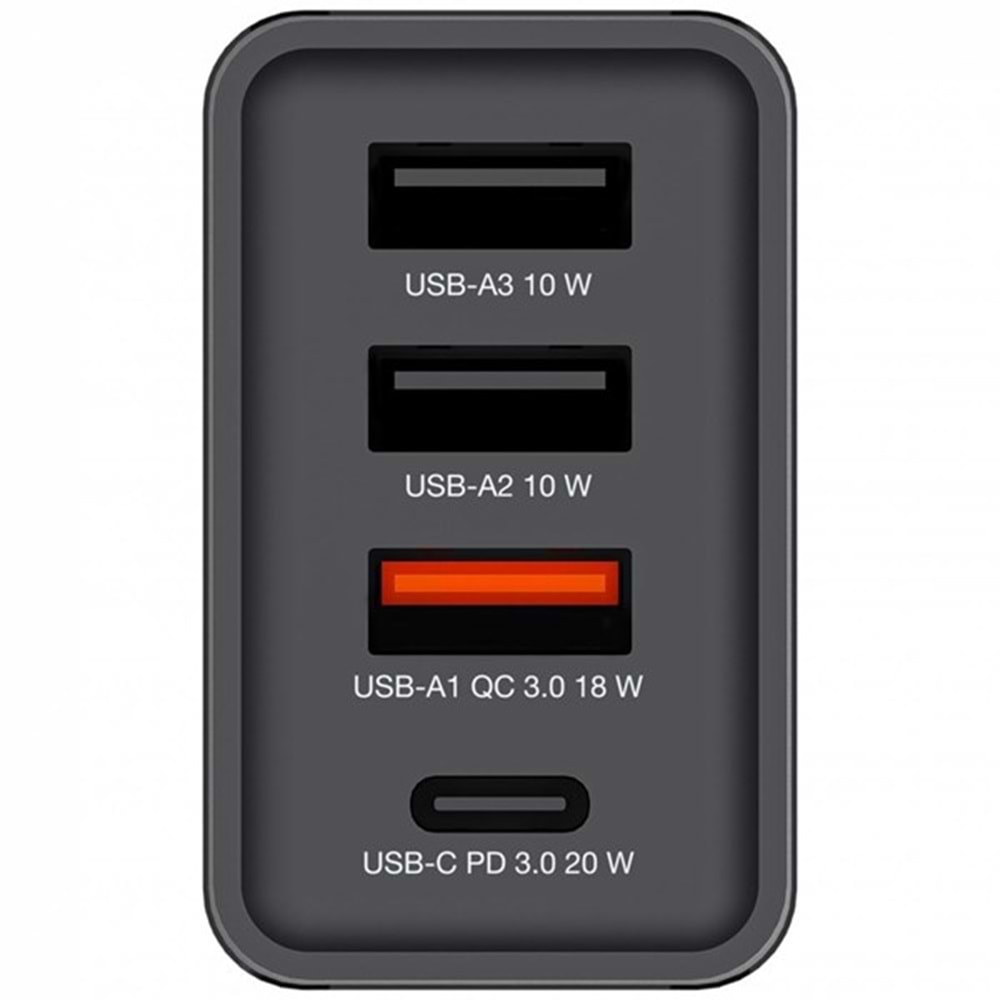 VERBATIM CHR-30EU1 30W 4 Bağlantı Noktalı USB Duvar Şarj Cihazı - Siyah