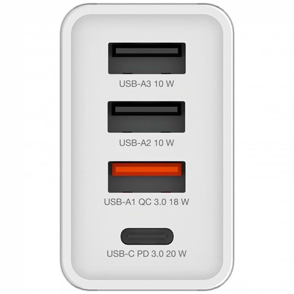 VERBATIM CHR-30EU2 30W 4 Bağlantı Noktalı USB Duvar Şarj Cihazı - Beyaz