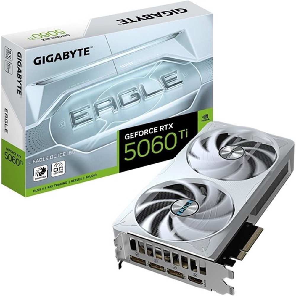 GIGABYTE 16GB RTX5060TI EAGLE OC ICE GV-N506TEAGLEOC ICE-16GD GDDR7 HDMI-DP PCIE 5.0 BEYAZ