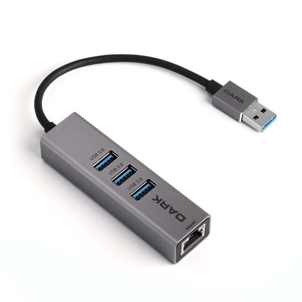Dark DK-AC-USB332GL Gigabit Ethernet ve 3xUSB 3.0 Hub Çoklayıcı Adaptör