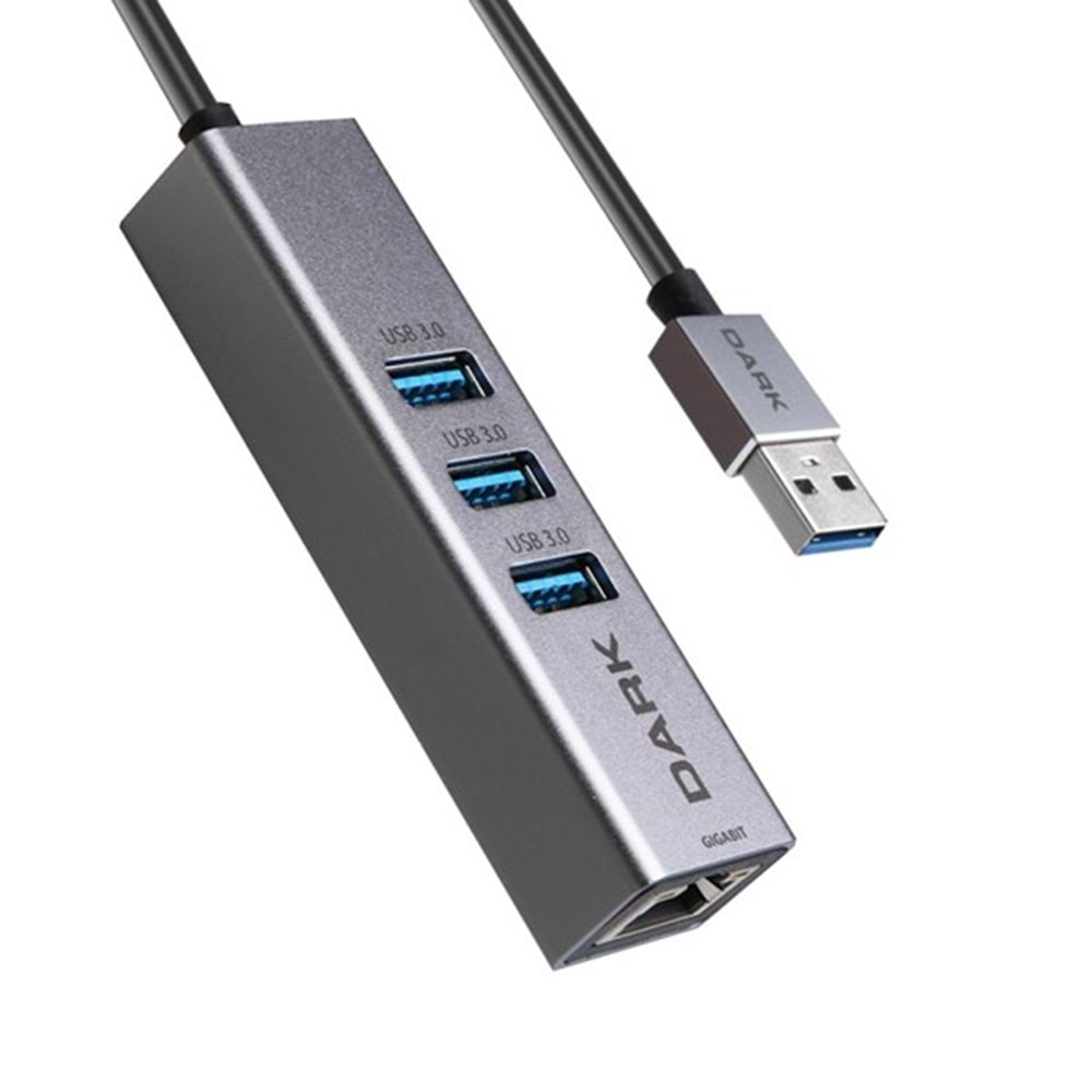 Dark DK-AC-USB332GL Gigabit Ethernet ve 3xUSB 3.0 Hub Çoklayıcı Adaptör