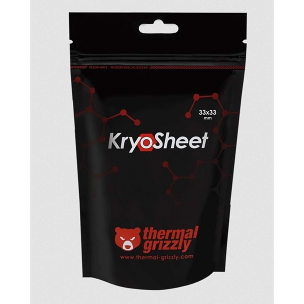 Thermal Grizzly KryoSheet TG-KS-33-33 33x33x0.2mm AM5 Uyumlu Termal PAD 