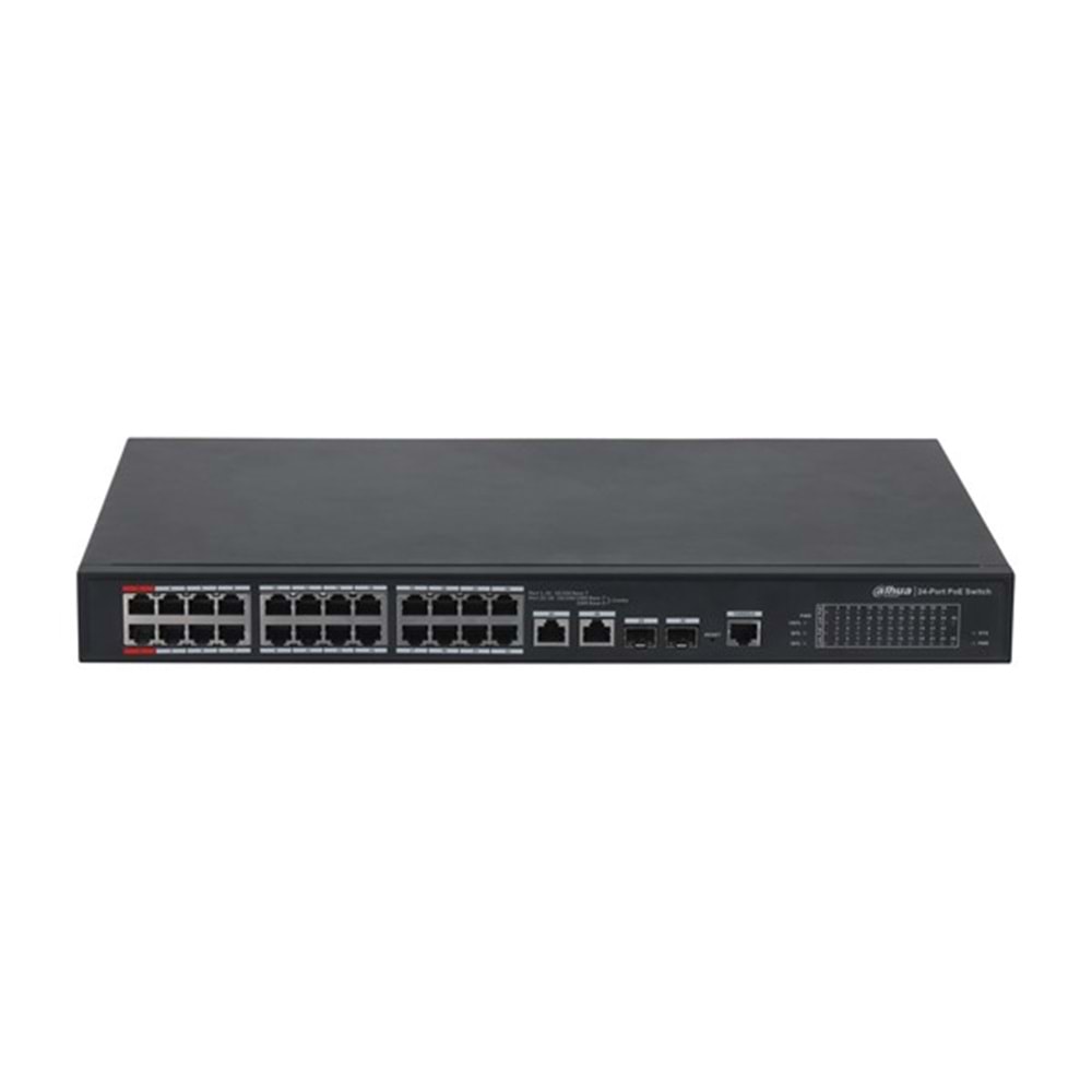 DAHUA 24port PFS4226-24ET-240-V3 10/100 2-SFP GIGABIT 240W FULL POE YÖNETİLEBİLİR SWITCH