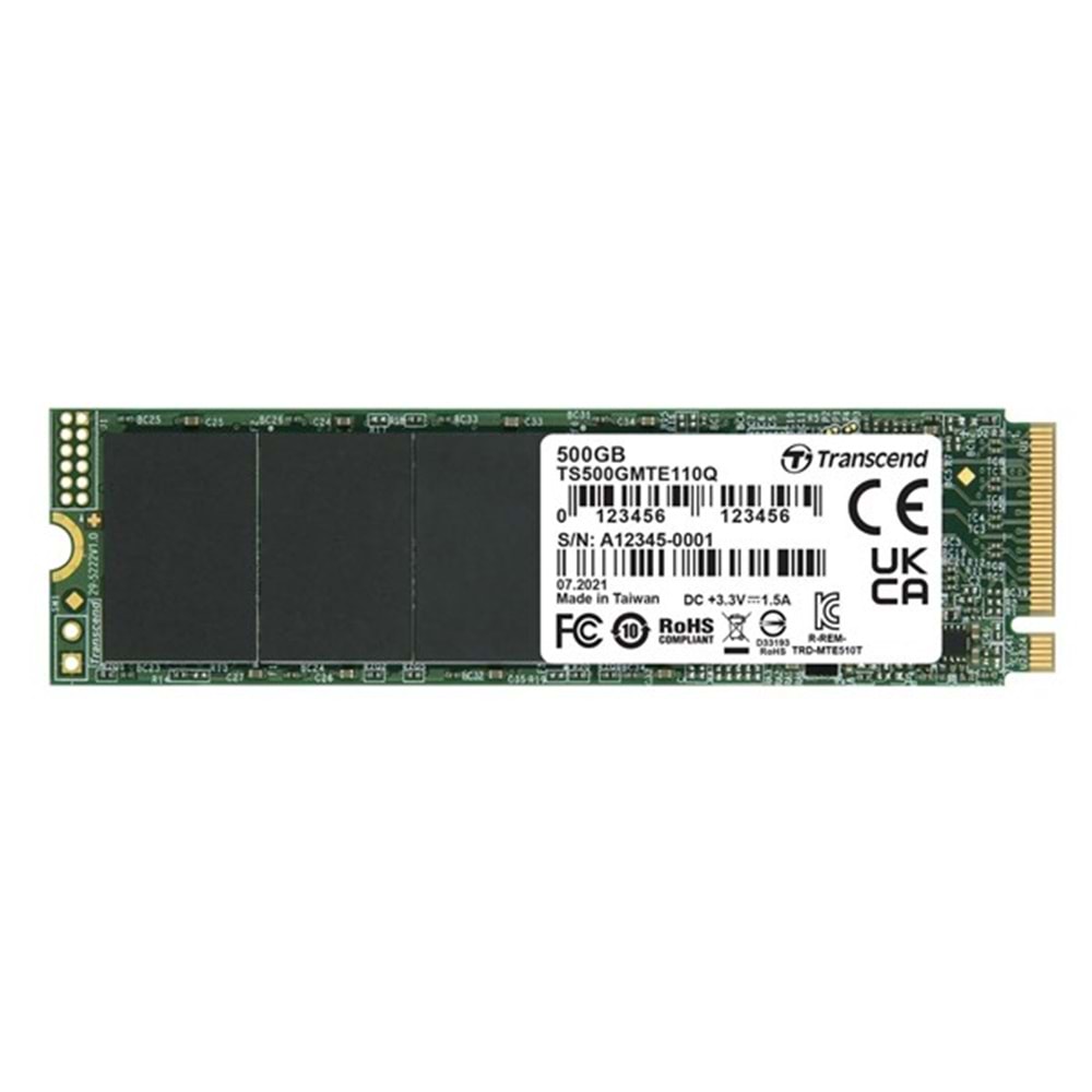 TRANSCEND 500GB TS500GMTE110Q 1900-900MB/s M2 NVME GEN3 DİSK