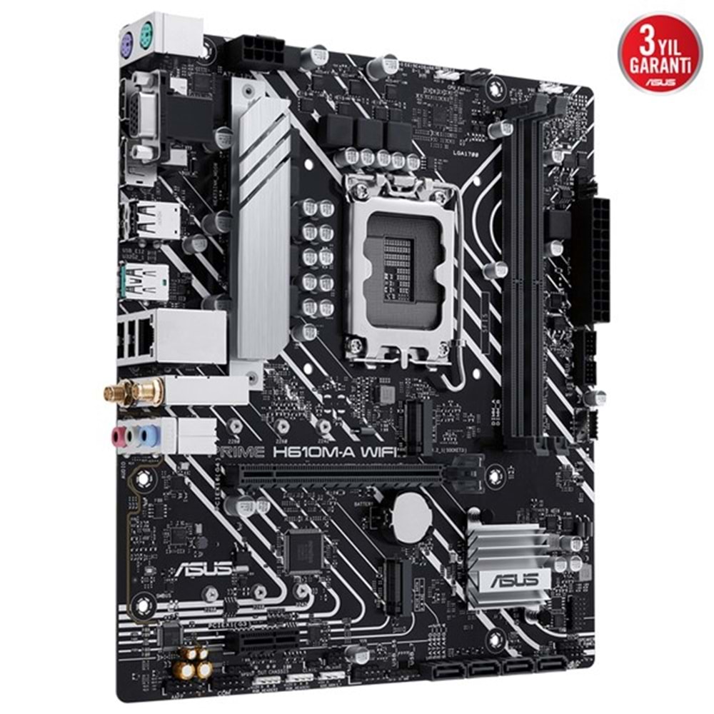ASUS PRIME H610M-A WIFI DDR5 HDMI DP PCIe 16X v4.0 1700p mATX	