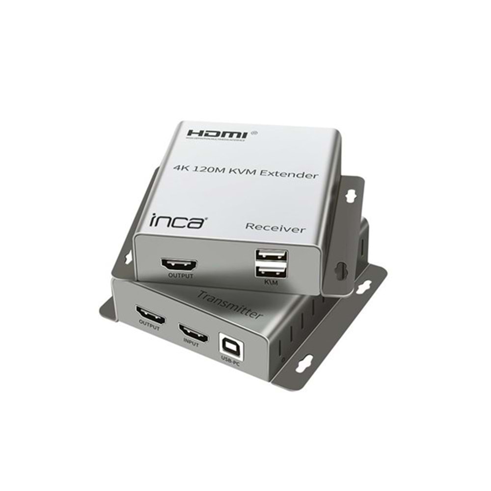 INCA 1port IEX-120 1port HDMI (giriş) 1port Ethernet (Cat6) 4K HDMI Repeater 120metre mesafeye kadar