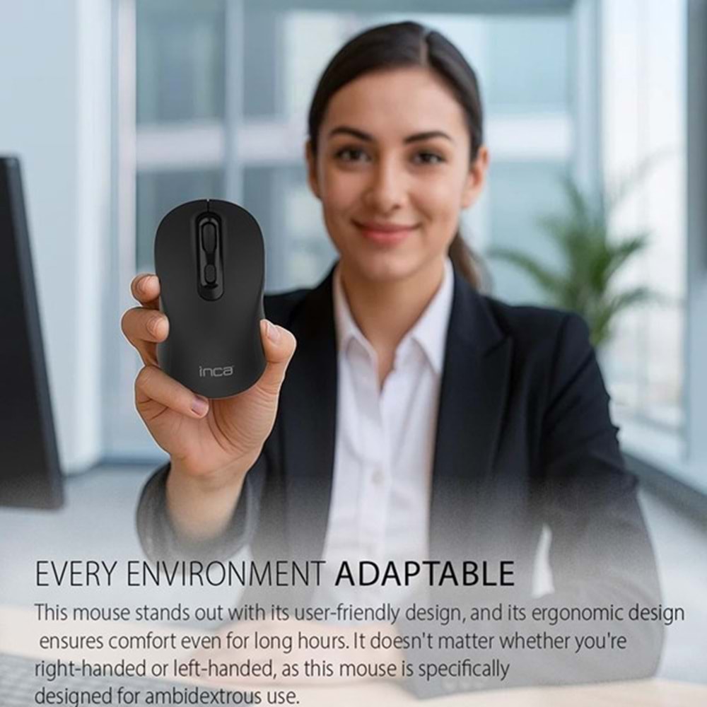 INCA IWM-288T Bluetooth & 2.4G Kablosuz siyah Ergonomic Design Silent 