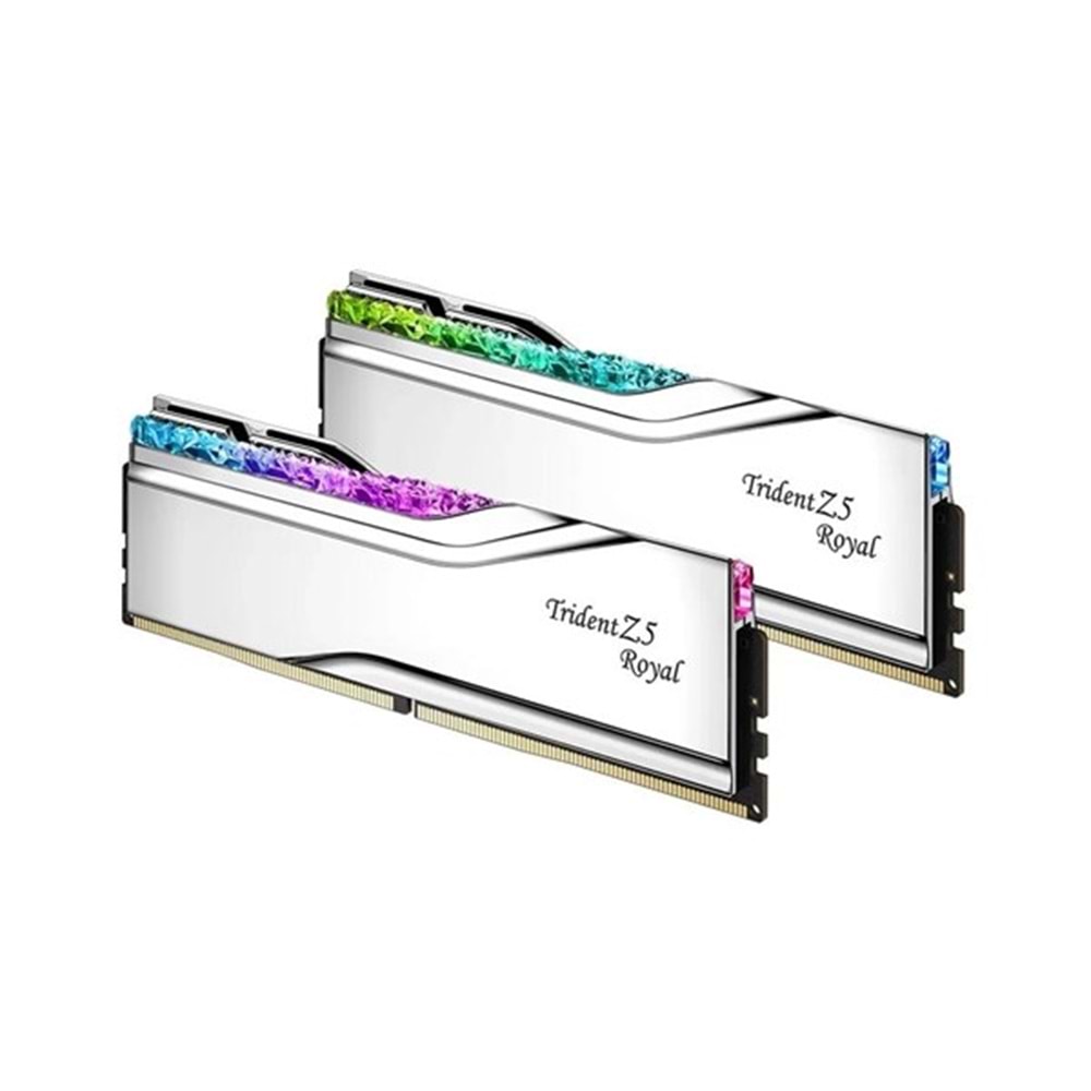GSKILL 32GB (2X 16GB) DDR5 6000MHZ CL28 RGB DUAL KIT PC RAM TRIDENT Z5 ROYAL SILVER F5-6000J2836G16GX2-TR5S