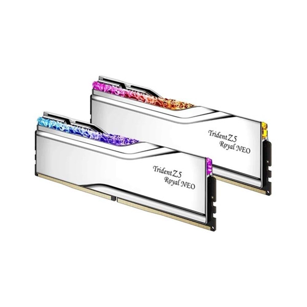 GSKILL 64GB (2X 32GB) DDR5 6000MHZ CL28 RGB DUAL KIT PC RAM TRIDENT Z5 NEO ROYAL SILVER F5-6000J2836G32GX2-TR5NS