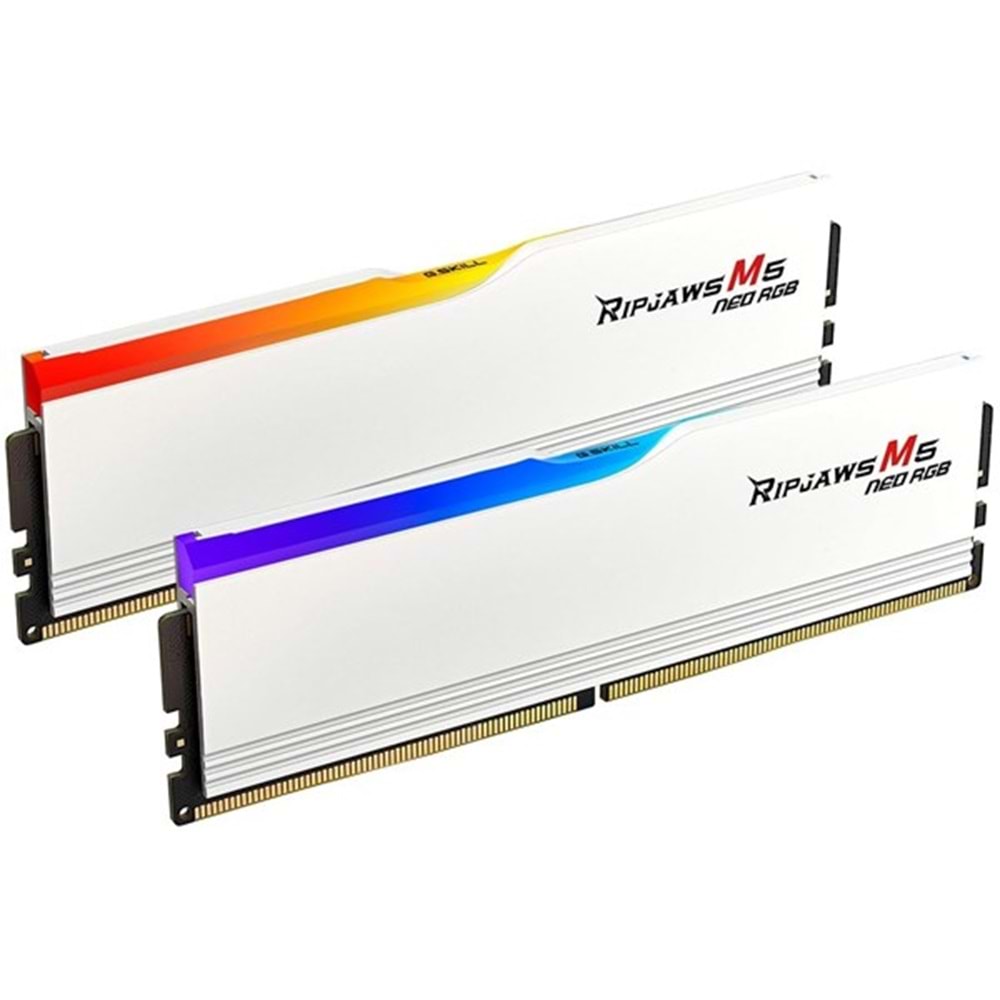GSKILL 32GB (2X 16GB) DDR5 6000Mhz CL36 RGB DUAL KIT PC RAM RIPJAWS M5 F5-6000J3636F16GX2-RM5RW BEYAZ