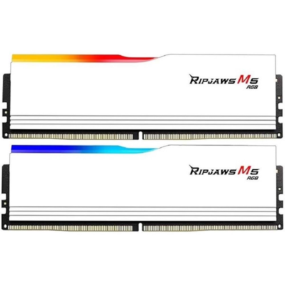 GSKILL 32GB (2X 16GB) DDR5 6000MHZ CL36 RGB DUAL KIT PC RAM RIPJAWS M5 F5-6000J3648D16GX2-RM5RW BEYAZ