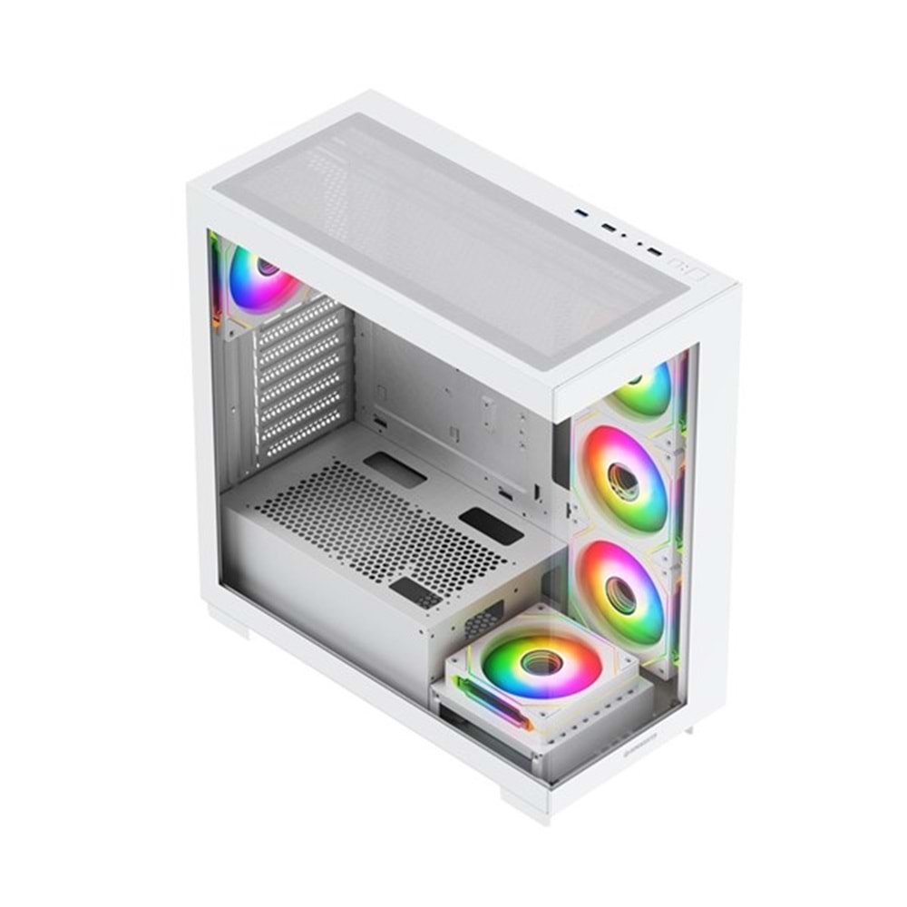 GAMEBOOSTER 750W 80+ BRONZE A7505W 5-FANLI GAMING MID-TOWER PC KASASI BEYAZ