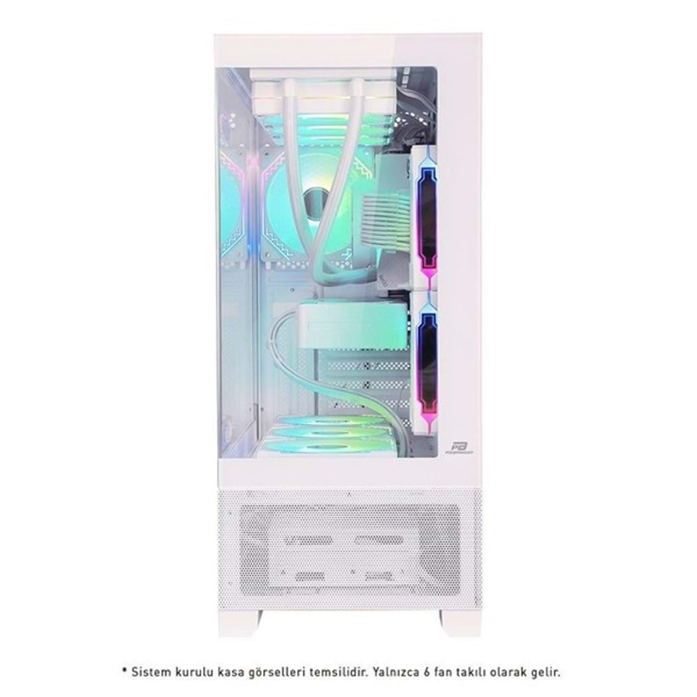 POWERBOOST PB-SS02W SEA WIEW 7-RGB FANLI GAMING MID-TOWER PC KASASI BEYAZ