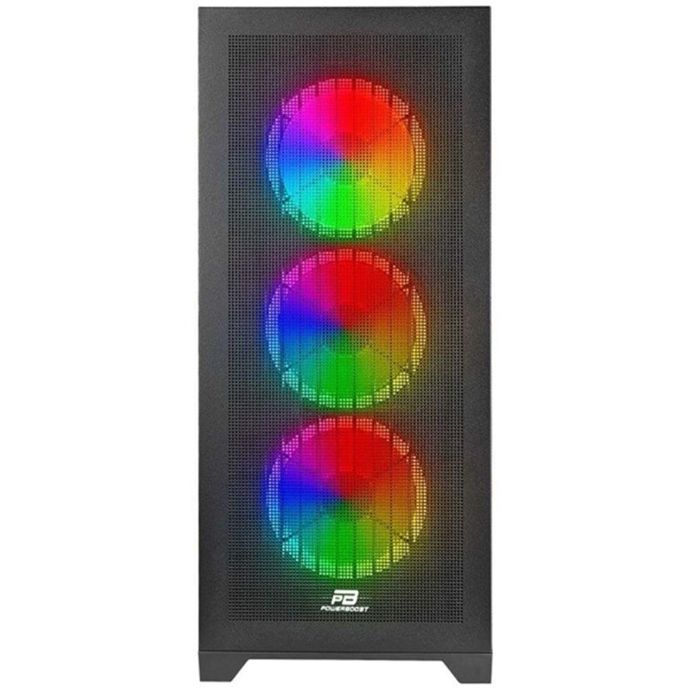 POWERBOOST VK-G4306S 4-ARGB FANLI GAMING MID-TOWER PC KASASI 360MM SIVI SOĞUTUCU DESTEĞİ
