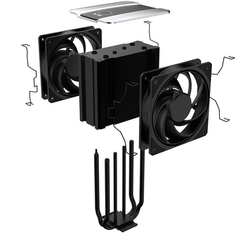 COOLERMASTER V4 ALPHA 3DHP MAZ-T2HP-217PK-R1 AM5-1851P HAVA SOĞUTMALI DUAL İŞLEMCİ FANI