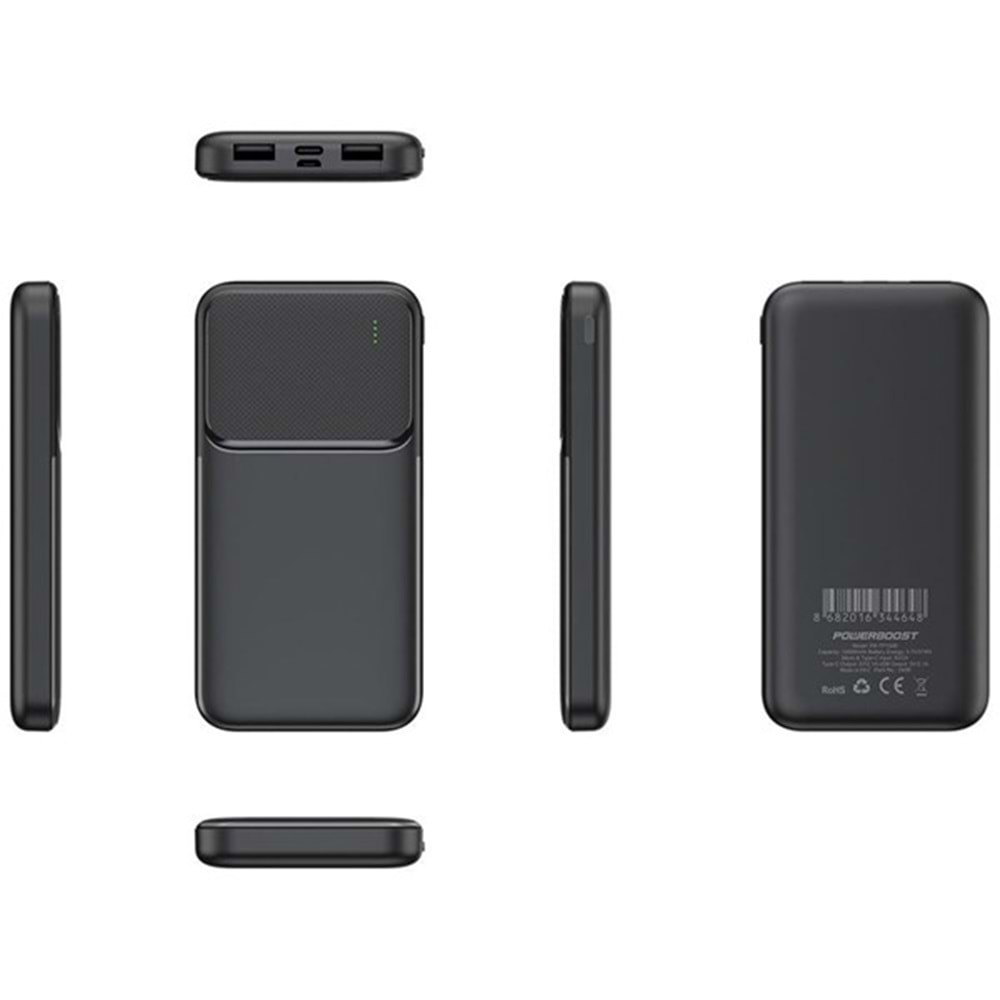 POWERBOOST LITE 100B 10000mAh 10W Type-C Out Siyah Taşınabilir Şarj Cihazı Powerbank