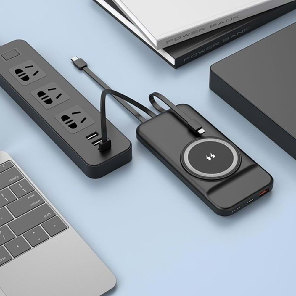 POWERBOOST MAG 120B 10000mAh 15W Magsafe 22.5W Siyah Kablosuz Taşınabilir Şarj Cihazı Powerbank