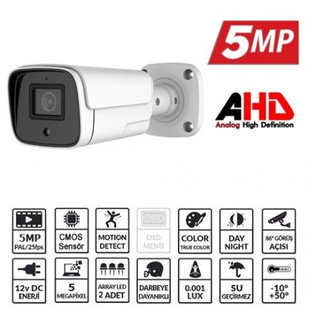 EZCOOL 5MP EZ-4040HD 3.6MM 40metre AHD BULLET KAMERA