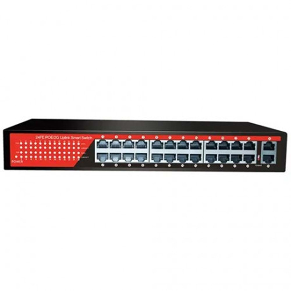 EZCOOL 24port EZ-24PSF GIGABIT 2-SFP 320W POE YÖNETİLEMEZ SWITCH