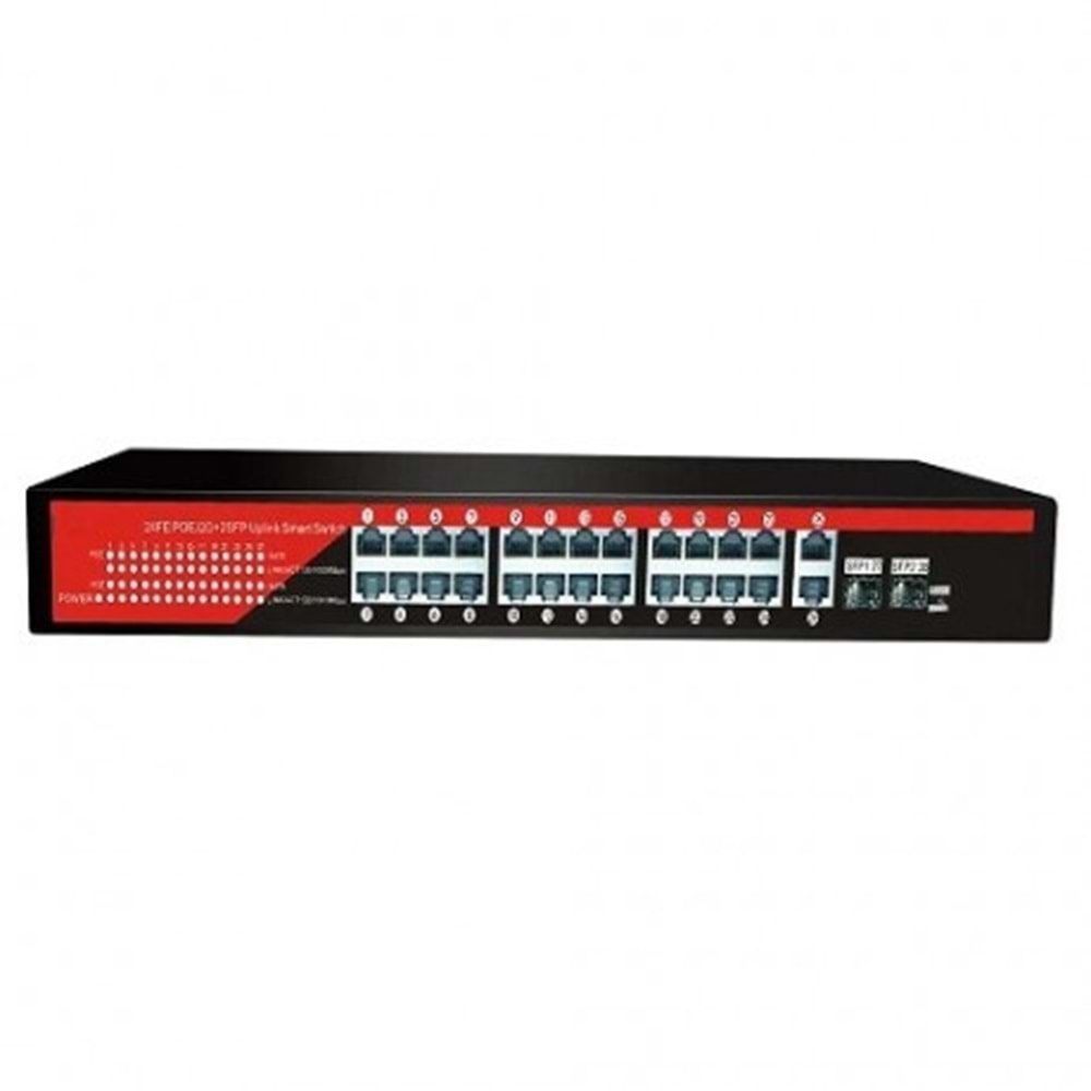 EZCOOL 24port EZ-24PSF-SFP GIGABIT 2-SFP 320W POE YÖNETİLEMEZ SWITCH