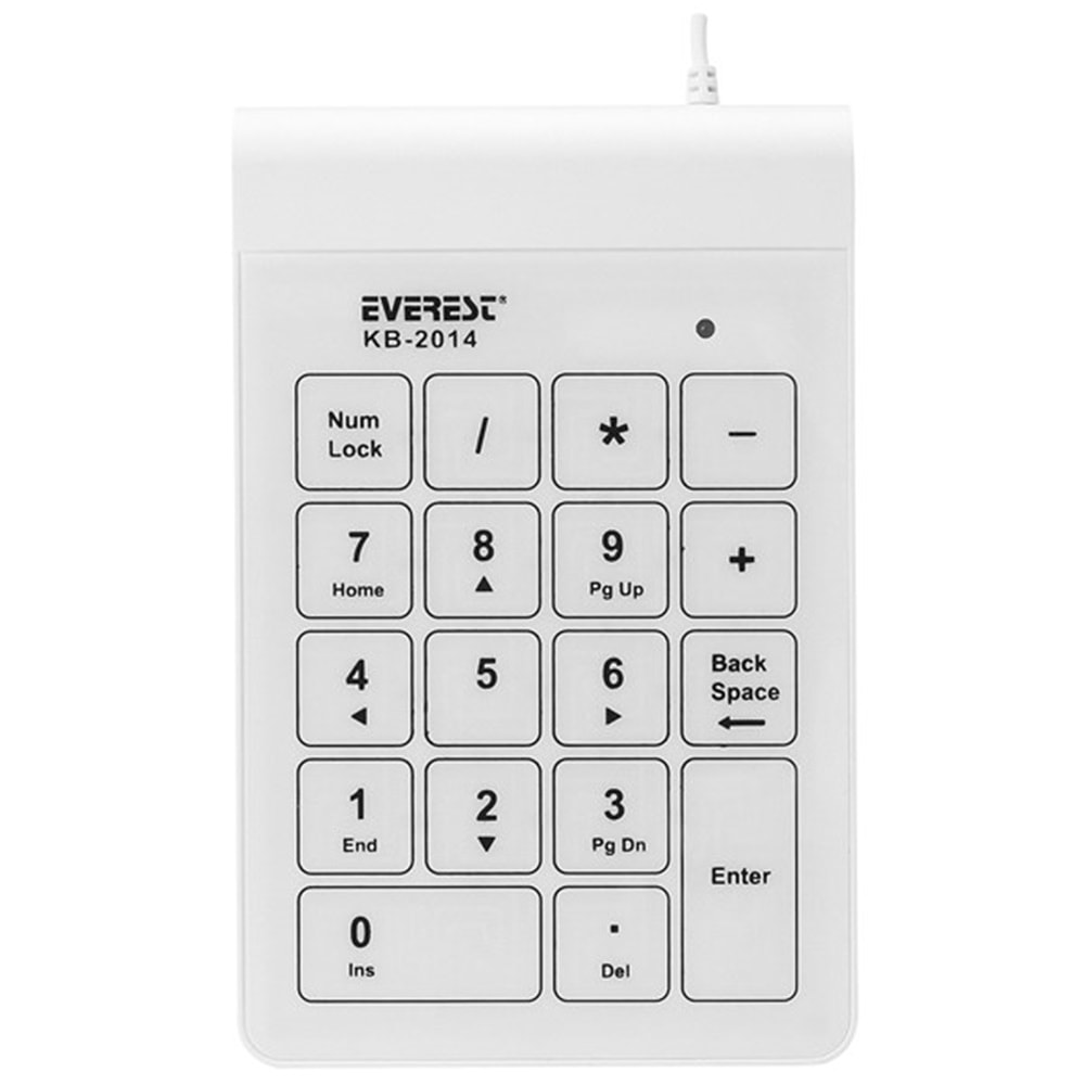 EVEREST KB-2014 Beyaz Usb Dokunmatik Numerik Standart Klavye
