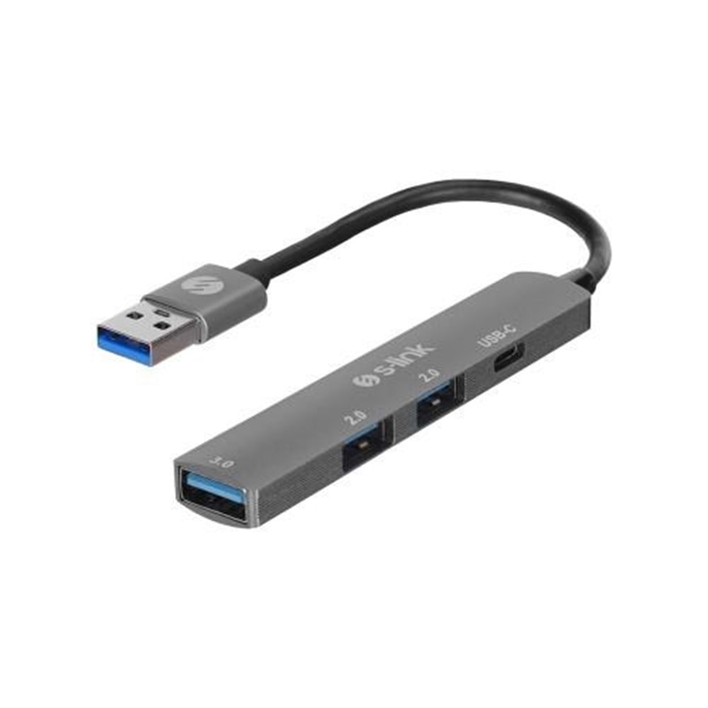 S-LINK SW-U322 2-USB2.0,1-USB3.0, 1-TYPE-C METAL USB HUB ÇOKLAYICI 