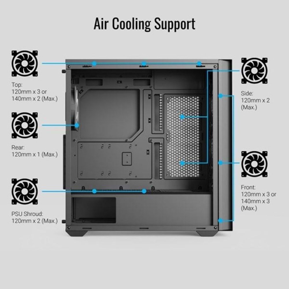 AEROCOOL D502A GAMING MID-TOWER PC KASASI
