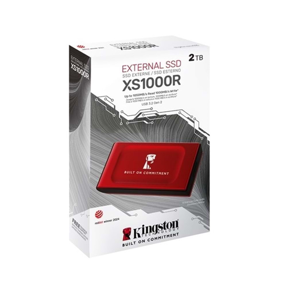 KINGSTON 2TB SXS1000R/2000GA BOC USB 3.2 SSD HARİCİ DİSK KIRMIZI