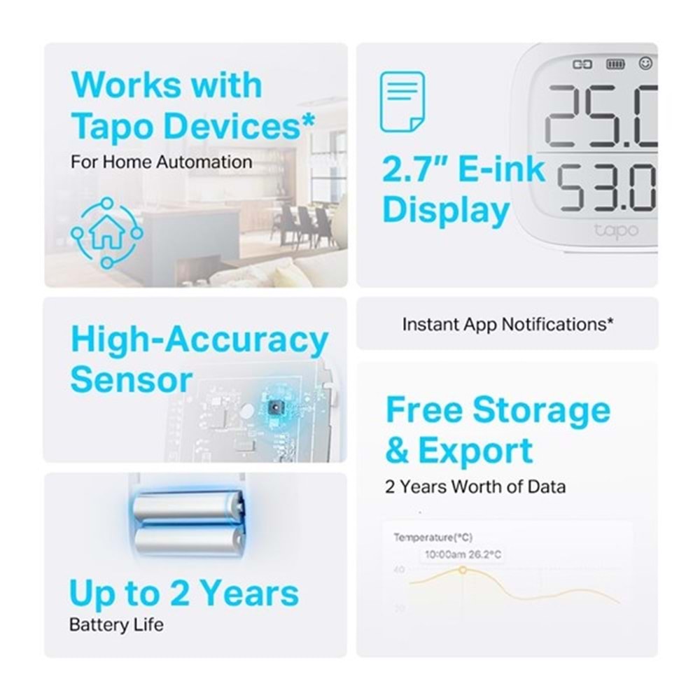 TP-LINK Tapo T315 Akıllı Sıcaklık ve Nem Sensörü