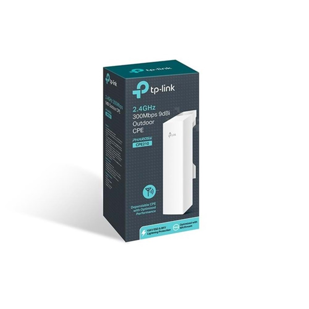 TP-LINK CPE210 N300 2.4GHz 9dBi 5KM+ Outdoor CPE