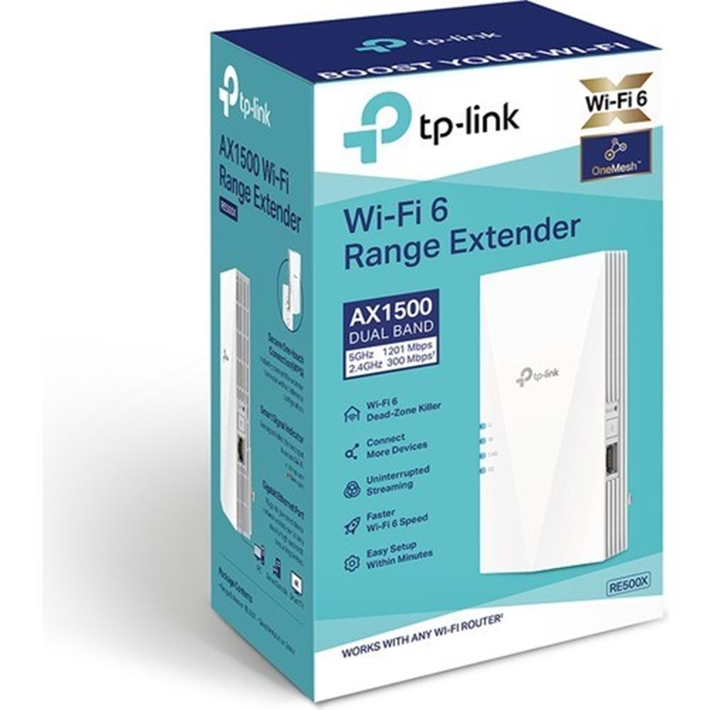 TP-LINK RE500X AX1500 Menzil Genişletici Priz Tip