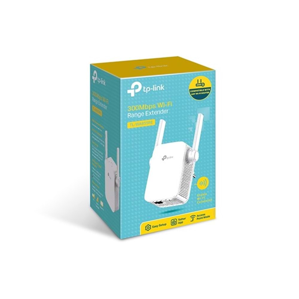 TP-LINK TL-WA855RE N300 Menzil Genişletici Priz Tip Antenli