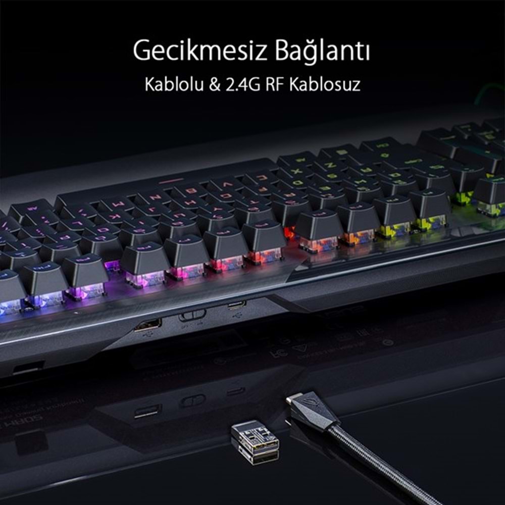 ASUS ROG CLAYMORE II KABLOSUZ RGB MEKANIK GAMING KLAVYE