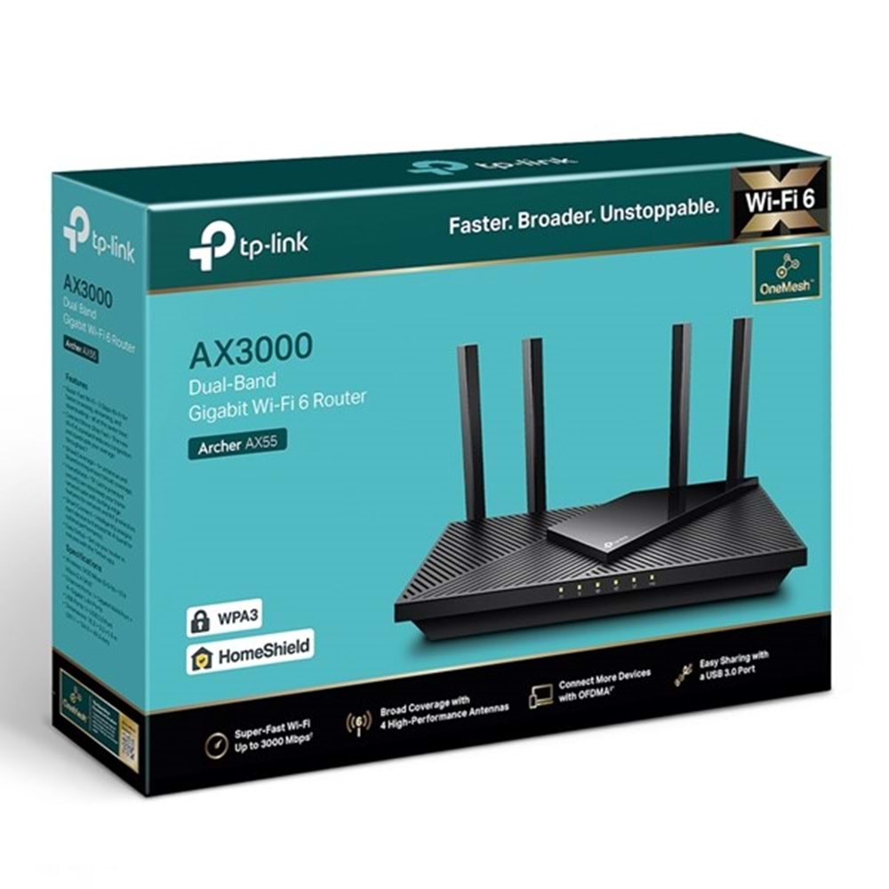 TP-LINK ARCHER AX55 AX3000 DUAL BAND ROUTER