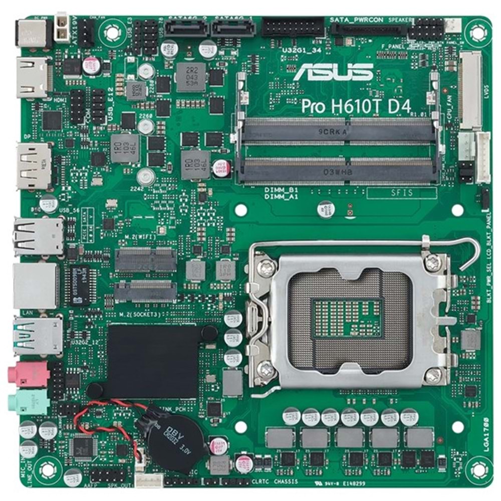 ASUS PRO H610T D4-CSM DDR4 HDMI-DP PCIE 4.0 1700P MITX KURUMSAL ANAKART